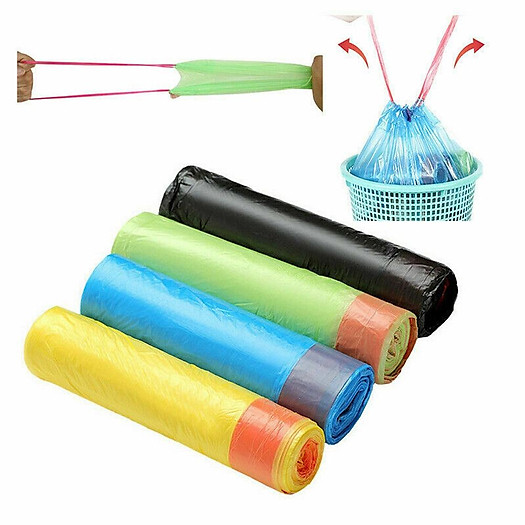 Cuộn Túi Đựng Rác Có Dây Rút (1 cuộn gồm 15 túi) Hàng Dày Dặn, Loại ...