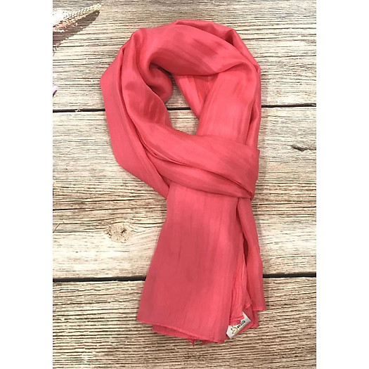 Khăn Lụa Nha Xá SenSilk (Đỏ) - 100% Silk Scarf - Lụa Tặng Khách Nước Ngoài