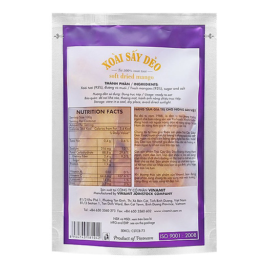 Xoài Sấy Dẻo Vinamit (100g)