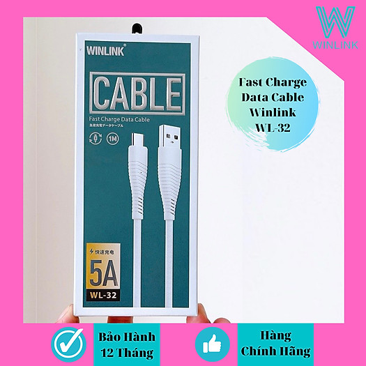Dây cáp sạc nhanh 5A hàng chính hãng Winlink 32 đuôi USB - TYPE C