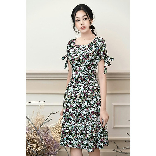 Đầm xòe 7 mảnh hoa nhí