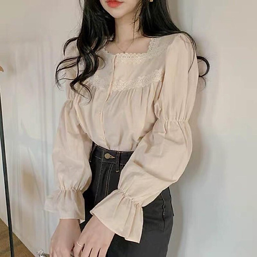 áo sơ mi trắng bánh bèo xinh