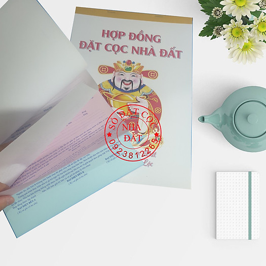 Sổ đặt cọc nhà đất Thần Tài loại 3 liên - Mẫu hợp đồng đặt cọc nhà đất loại 3 liên