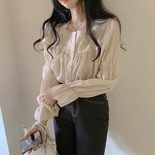 áo sơ mi trắng bánh bèo xinh