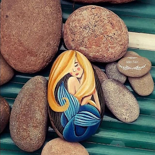 10 viên Đá cuội vẽ tranh nhiều kích thước