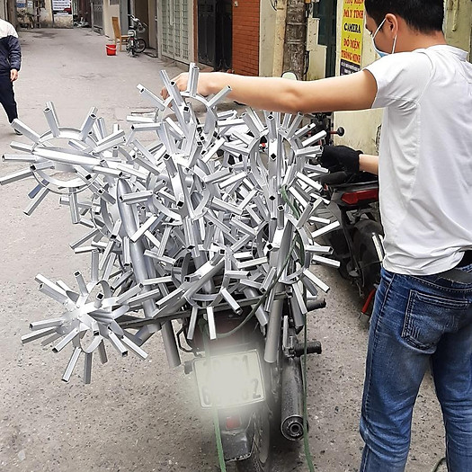 Quả cầu LED pháo bông 25 tia, 30 tia, 21 tia sắt dày sơn tĩnh điện