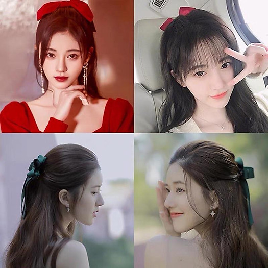 Kẹp nơ, cột tóc nơ lụa nhiều màu (Hàng Quảng Châu đẹp ,chất lụa chuẩn màu chuẩn mẫu)