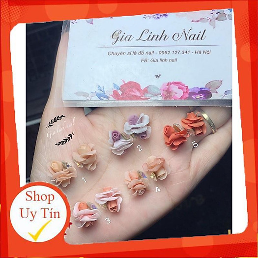 Hoa bột nail gắn móng tay | Hoa cúc xoáy ( set 2 bông/10 bông )