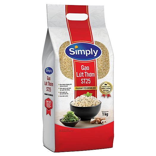 Gạo Lứt Thơm ST25 Simply 1kg