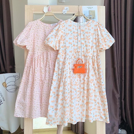 ĐẦM BABYDOLL HOẠ TIẾT HOA NHÍ ULZZANG TAY PHỒNG