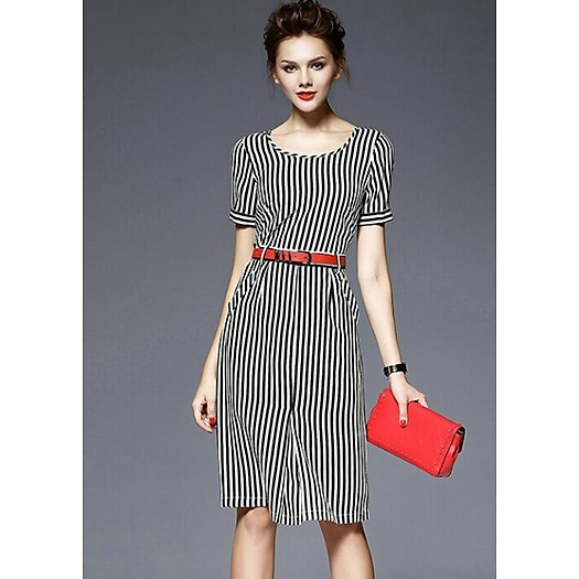 Đầm sọc u30 cá tính D316