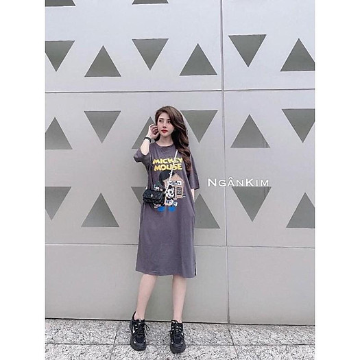 Đầm suông thun cotton