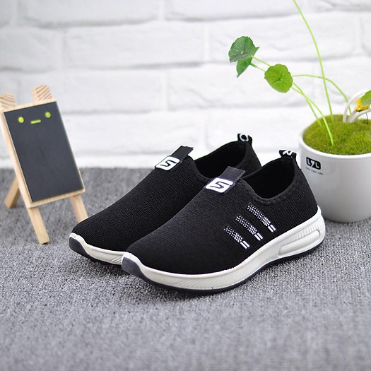 Giày đi bộ nữ 3 sọc giày lười nữ 3 sọc thể dục thể thao êm chân khử mùi thoáng khí(T)