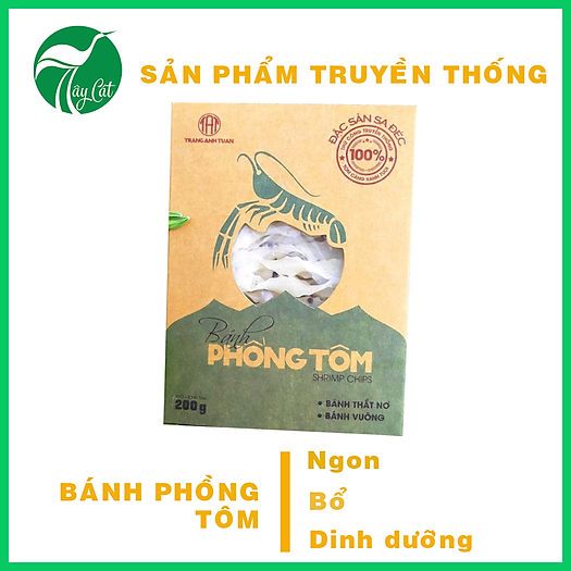 Bánh phồng tôm cao cấp hiệu TRANG ANH TUẤN loại III với 30% tôm càng xanh tươi- Đặc sản Sa Đéc