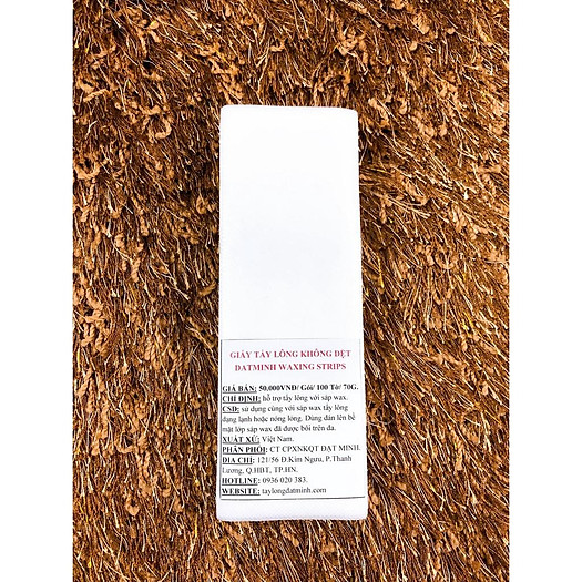 Giấy Wax Tẩy Lông 100 Tờ, Đạt Minh Waxing Strips. Hỗ trợ tẩy lông cùng với sáp wax lạnh hoặc sáp wax nóng lỏng.