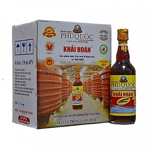 Nước mắm Khải Hoàn Phú Quốc 40 độ đạm 520ml thùng 6 chai
