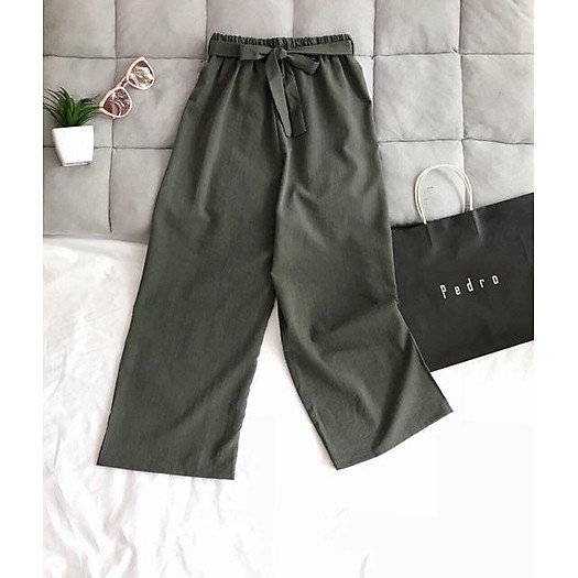 Quần đũi ống rộng cột nơ