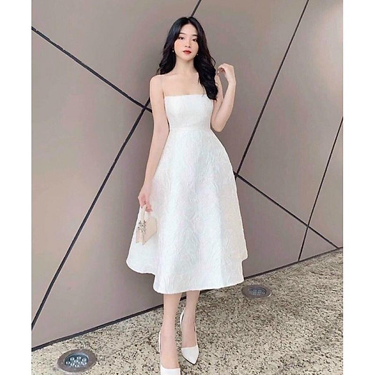 ĐẦM TAFTA GẤM 2 DA XOÈ 2 DÂY