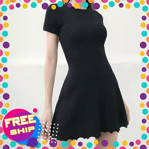 VÁY ĐEN BODY LEN TĂM