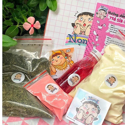 SET NGUYÊN LIỆU PHA TRÀ SỮA NỌNG DÂU (25-30 Ly) - NỌNG MILKTEA