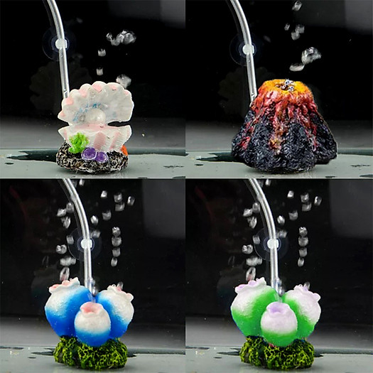 Mô hình san hô núi lửa vỏ ngọc trai trang trí tiểu cảnh bể cá phụ kiện bể cá lũa bể cá thủy sinh trang trí nhà cửa