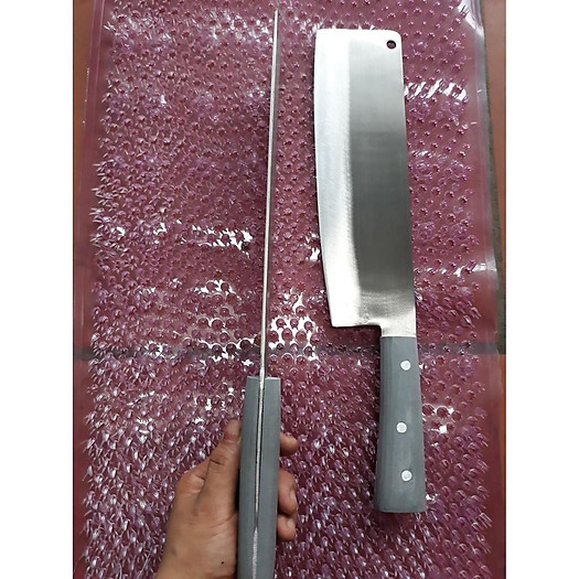 Dao chặt thịt gà vịt thép trắng không rỉ siêu sắc