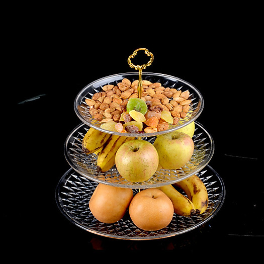 Đĩa trái cây, khay đựng hoa quả bánh kẹo 3 tầng