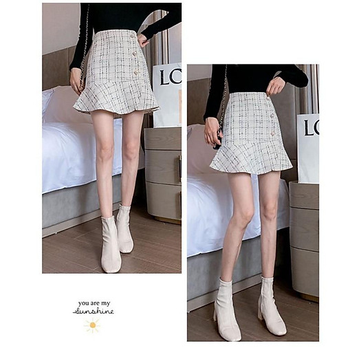 Chân váy dạ tweed sang chảnh