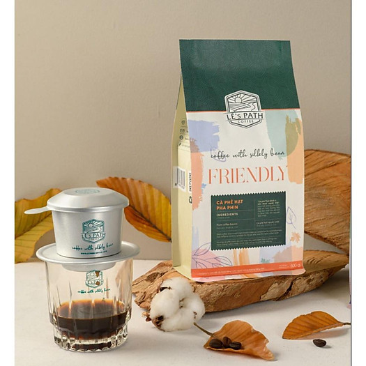Cà Phê Hạt Pha Phin 500g - Lê's Path Coffee Friendly. Hàm lượng cafein thấp, thích hợp gu cafe nhẹ nhàng.