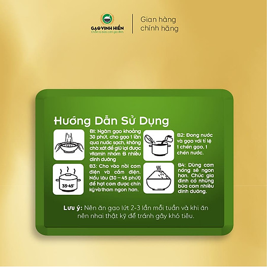 Đặc sản Tiền Giang - Gạo Lứt VietGAP Vinh Hiển (2KG) - Chuẩn VietGAP và OCOP 4 SAO