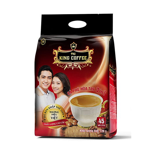 Cà Phê Hòa Tan 3IN1 KING COFFEE - Túi 45 gói x 16g