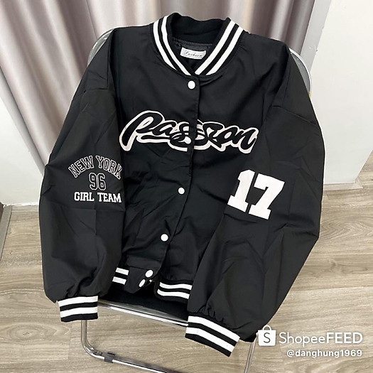 Áo khoác bomber đen trắng - (ah) FLNN 213