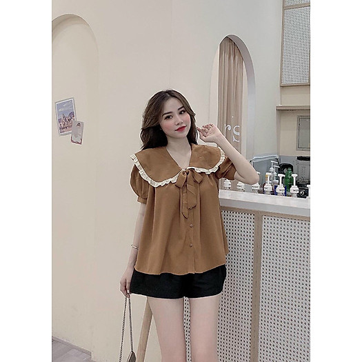 Set Đồ Bộ Cổ Phối Bèo Đính Nơ Thời Trang