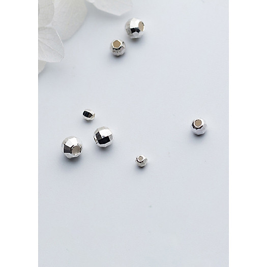 Combo charm bi bạc đa giác trơn xỏ ngang - Ngọc Quý Gemstones