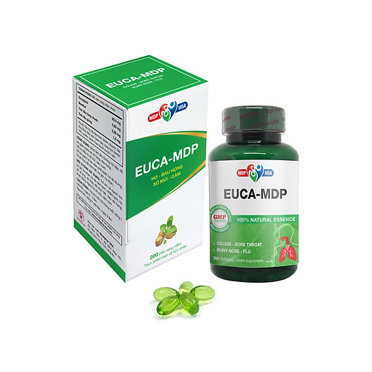 Thực phẩm chức năng Euca - MDP - Softgels - Giảm ho bổ phế, hỗ trợ điều trị cảm cúm, sổ mũi