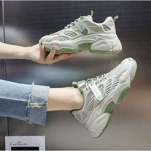 Giày sneaker nữ MS006 (trắng xanh lá)