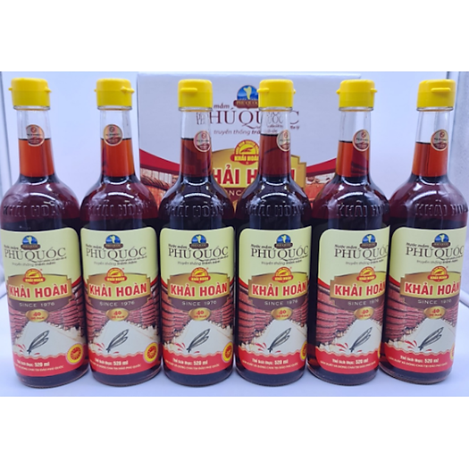 Nước mắm Khải Hoàn Phú Quốc 40 độ đạm 520ml thùng 6 chai