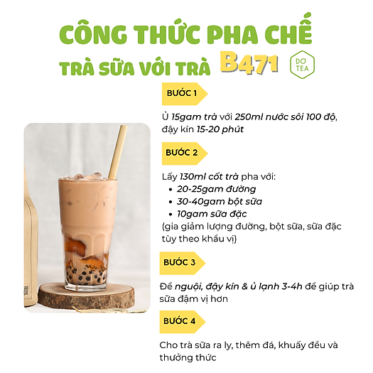Trà Đen Viên B471 Dotea 500g/ 100g - Chát Đặc Ngọt Hậu Hương Thơm Nồng Đượm