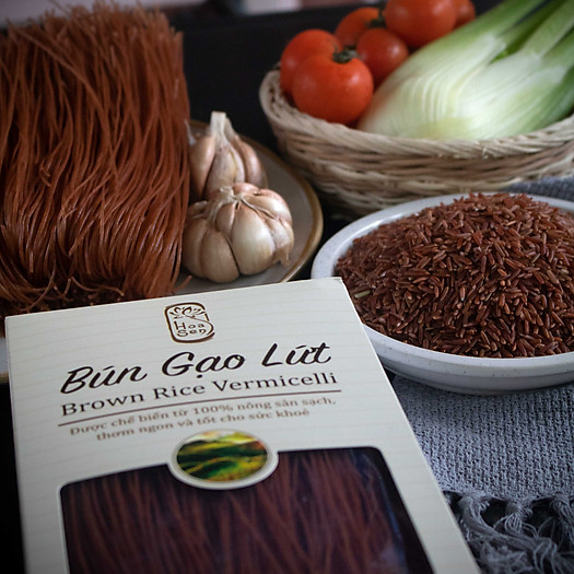 Bún Gạo Lứt Hoa Sen - Hoa Sen Brown Rice Vermicelli - Hộp 400g