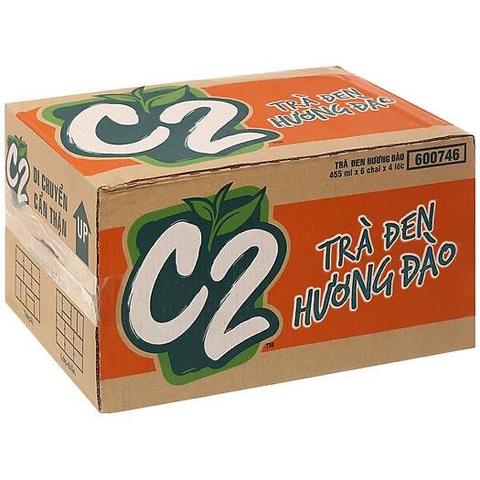 Thùng 24 chai hồng trà đào C2 455ml