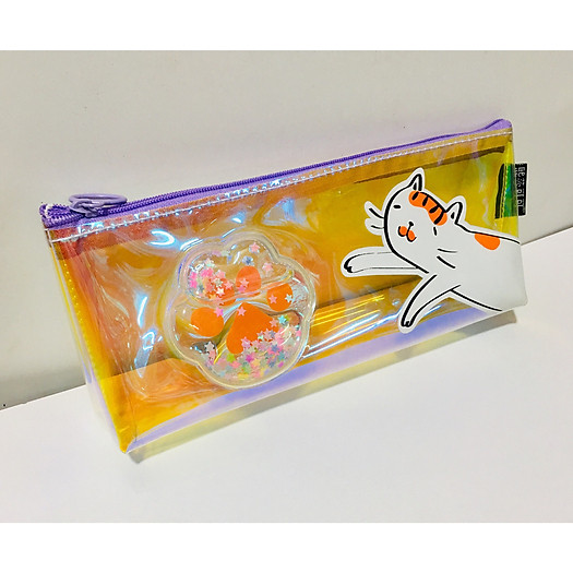 Bóp viết, hộp đựng bút Hologram 3D TRONG SUỐT NHỰA DẺO ( mẫu ngẫu nhiên )