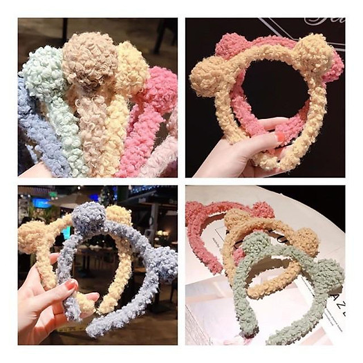 Bờm tóc Lông cừu, Cài Tóc bờm gấu Dễ Thương Xinh Xắn