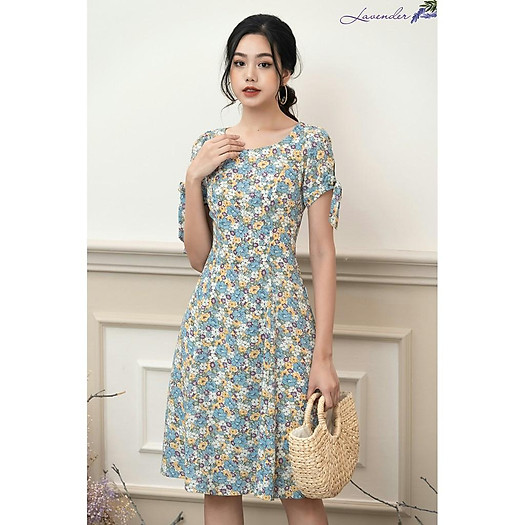 Đầm xòe 7 mảnh hoa nhí