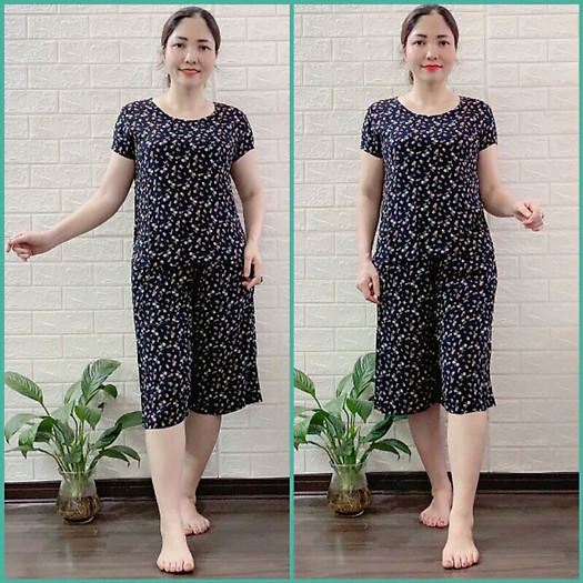 Bộ Đồ Lanh Nhung Trung Niên Ngố Lửng Có Tay Hàng Đẹp