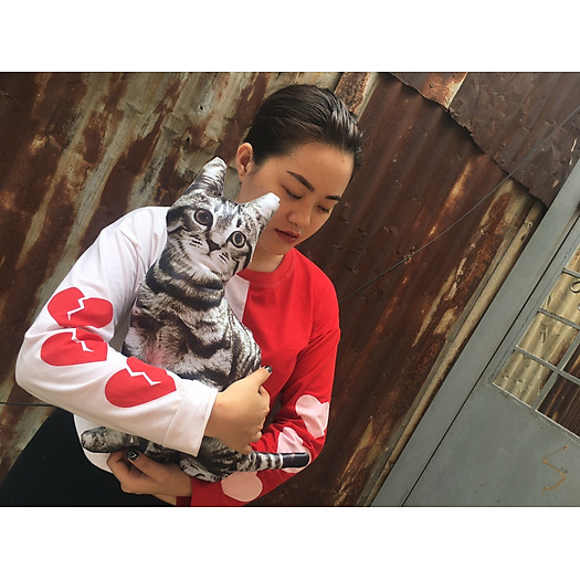 Gối Ôm Con Mèo Cho Bé 55cm Nhồi Bông Giống Như Thật Gối Ôm Hình 
