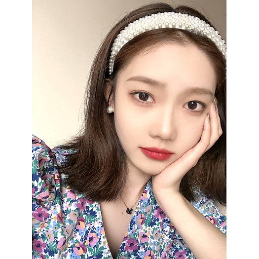 Bờm tóc ngọc trai nhân tạo bản to phong cách hàn quốc - băng đô cài tóc