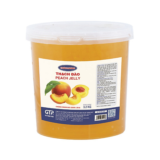 Hạt thạch Đào Châu Lương (3.2kg/hộp) - Topping trà sữa, trà trái cây, trà thạch đào, trái cây tô, yogurt…