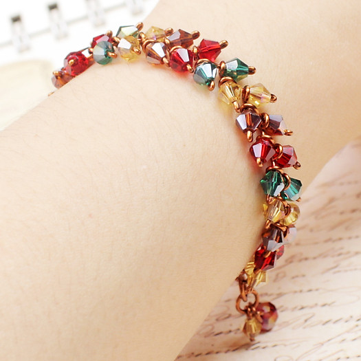 Vòng tay pha lê đẹp màu sắc thời trang cho nữ VTPL0006