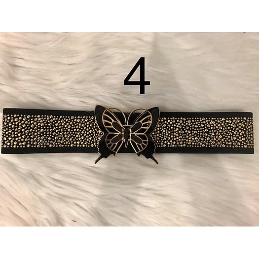 Thắt lưng bản 5cm. Full hạt. Mặt kim loại hình con bướm