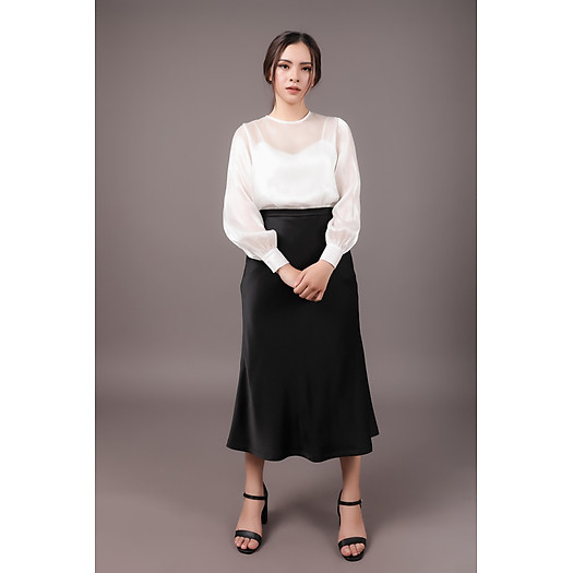 Chân váy lụa xéo 2 lớp cao cấp